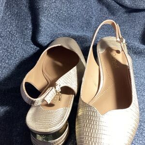 J.Renee Metallic Slingback Heels